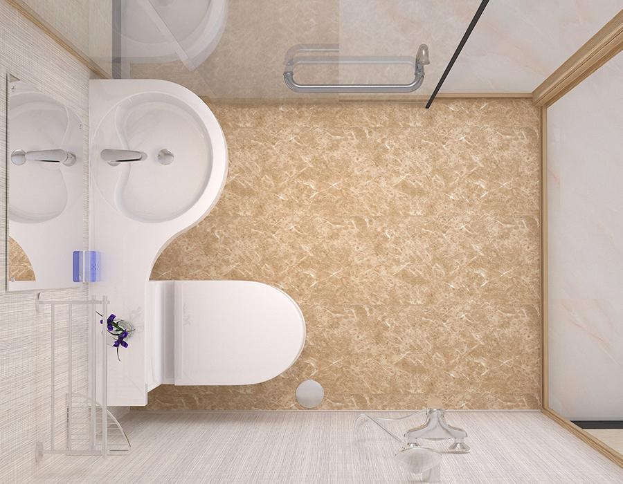 Hotel Modular Badrum med PEC Resin Fiber invändiga väggpaneler och glas ytterväggar