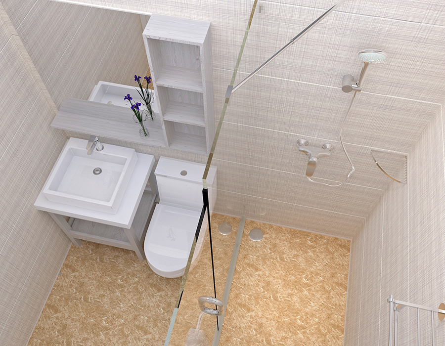 Prefabricerad sovsal badrumsenhet med komplett PEC Resin Fiber Panel System