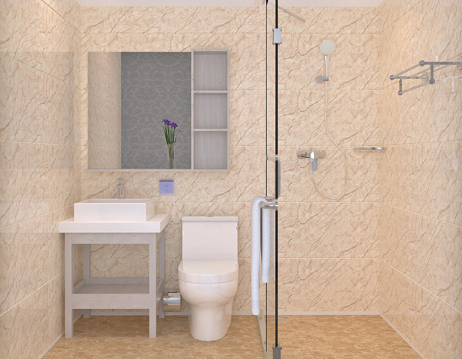 Prefabricerad sovsal badrumsenhet med komplett PEC Resin Fiber Panel System